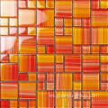 Mosaico de cristal de pintura a mano de color naranja intenso